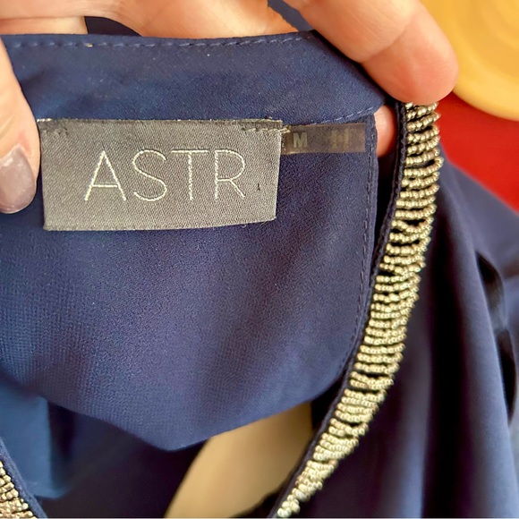 EUC Astr Asymmetrical Tank Top/Blouse Sheer Lined Beaded Neck Line Size M - Picture 8 of 15